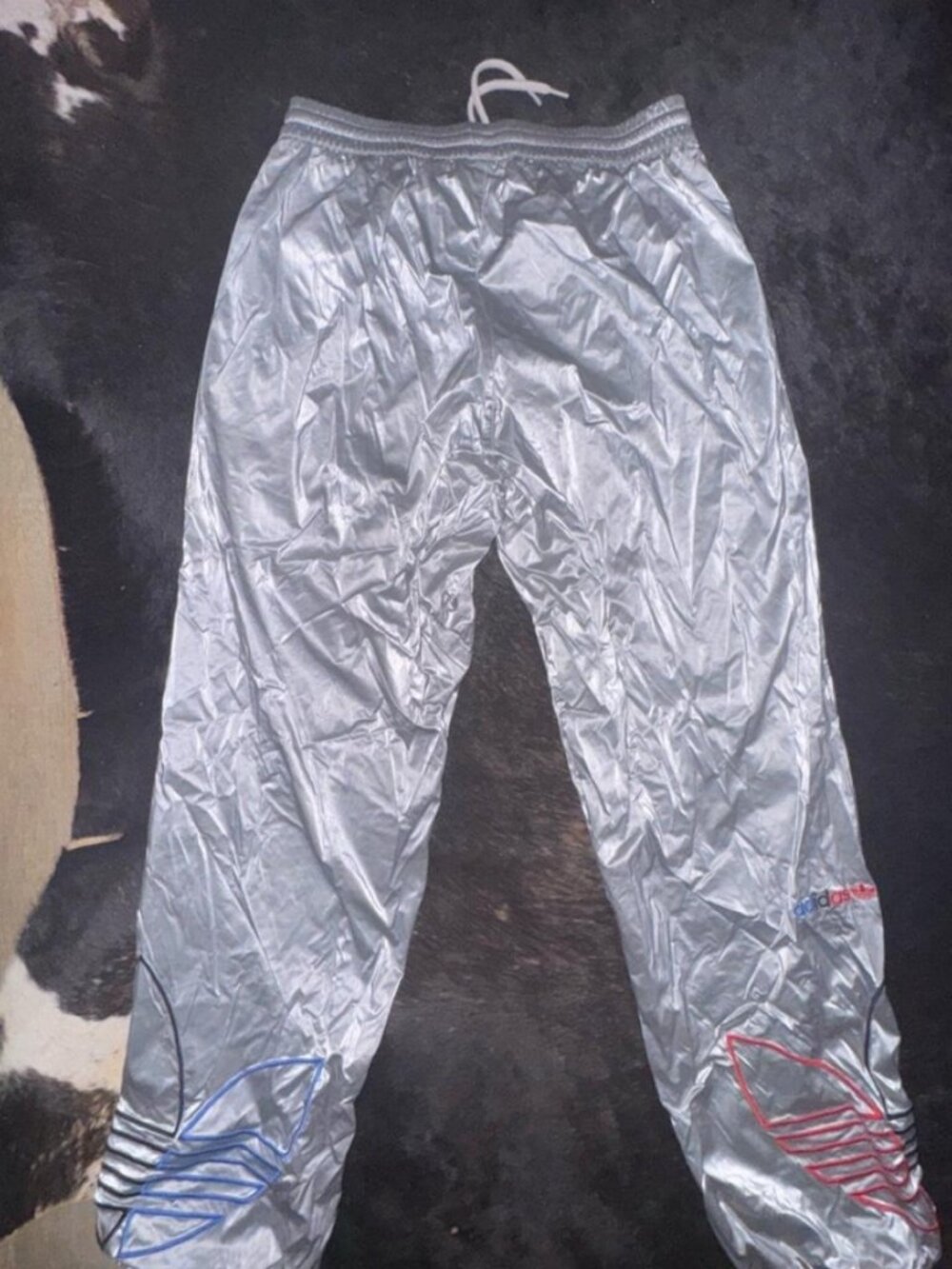 Adidas Silver Metallic Track Pants Size S